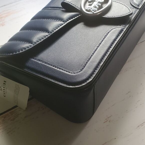 Coach Puffy Quilted Shoulder bag in Navy and Silver - Picture 8 of 14